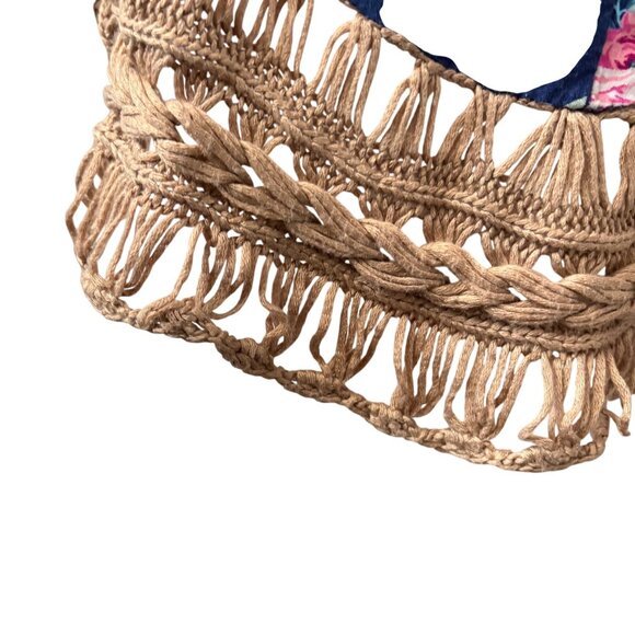 Boho Chic Crochet & Floral Knit Top With Raglan Sleeves Size Small - Picture 13 of 16